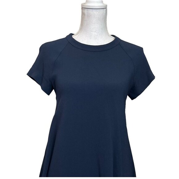 Max Mara Intrend Shift Dress Women’s Size 2 Navy Blue Short Sleeve Swing Style - Picture 2 of 10